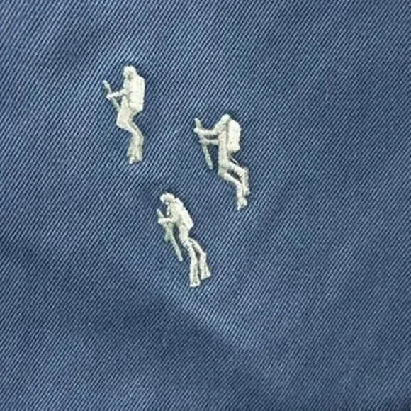 J. Crew Men's 30 x 34 Chinos Blue Straight Leg Embroidered Scuba Divers Vacation - Picture 3 of 12